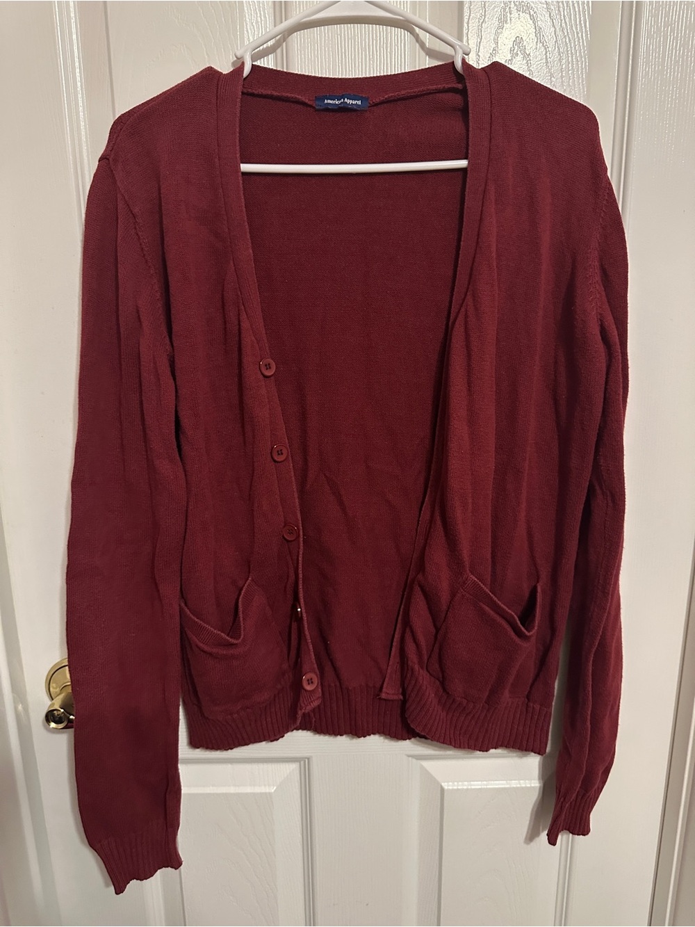 American Apparel Red Knit Cardigan
